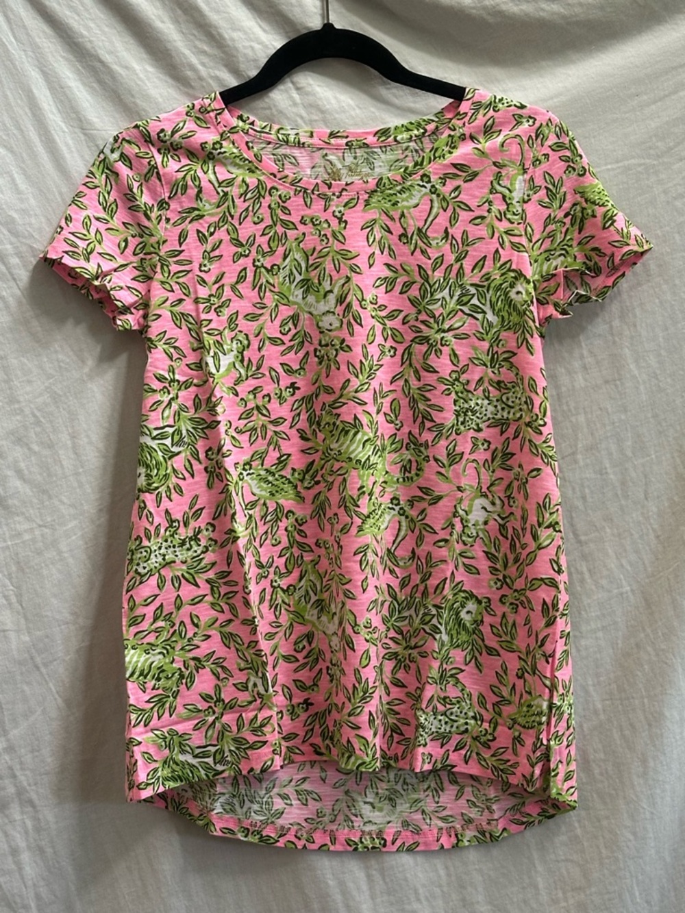 Lilly Pulitzer Etta Scoop Neck Rousseau Pink Short Sleeve Top